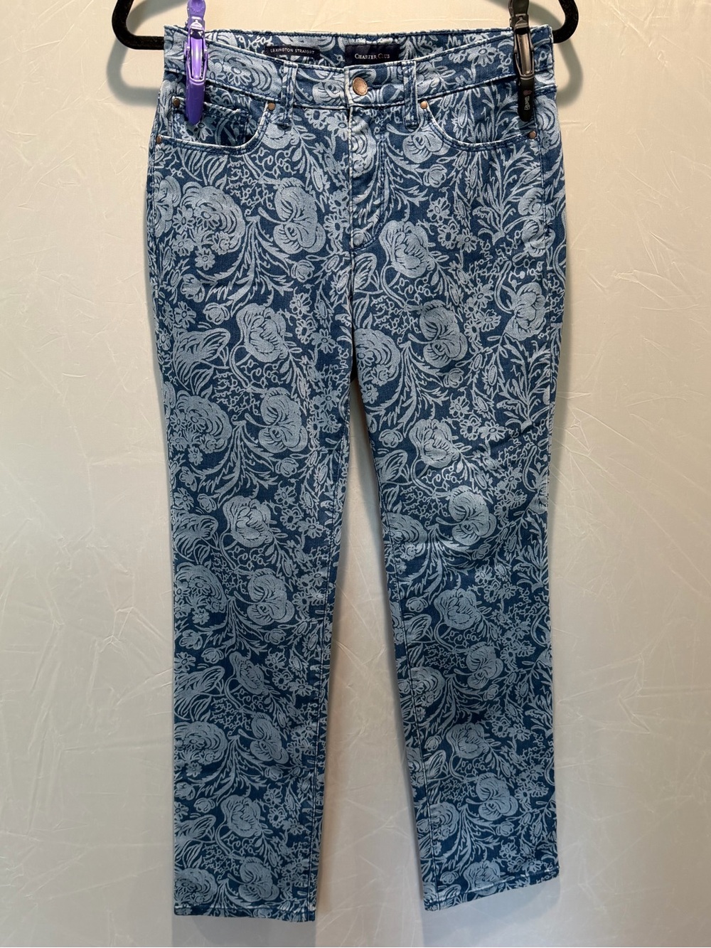 Charter Club Lexington Straight Floral Print Jeans Size 4